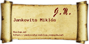 Jankovits Miklós névjegykártya
