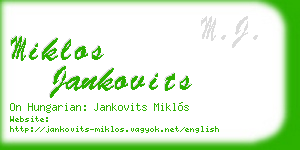 miklos jankovits business card